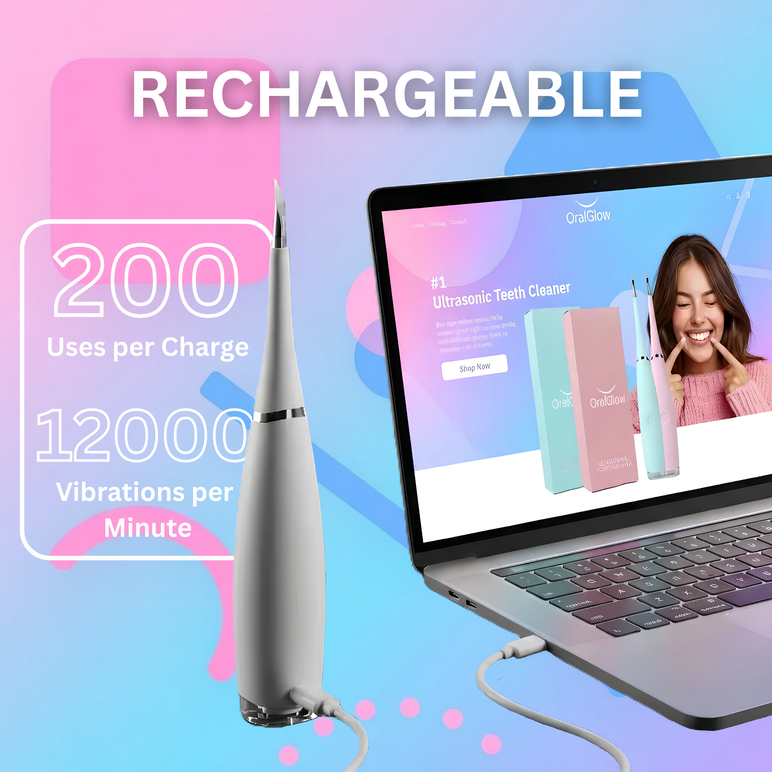 OralGlow Ultrasonic Teeth Cleaner